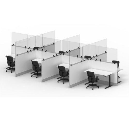 Luxor RECLAIM Frosted Acrylic Tabletop Sneeze Guard Desk Dividers