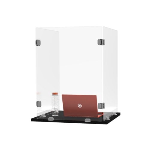 Luxor RECLAIM Trifold 18" x 24" Clear Acrylic Freestanding Desk Shield
