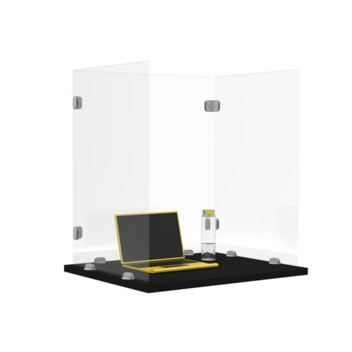 Luxor RECLAIM Trifold 22" x 24" Clear Acrylic Freestanding Desk Shield