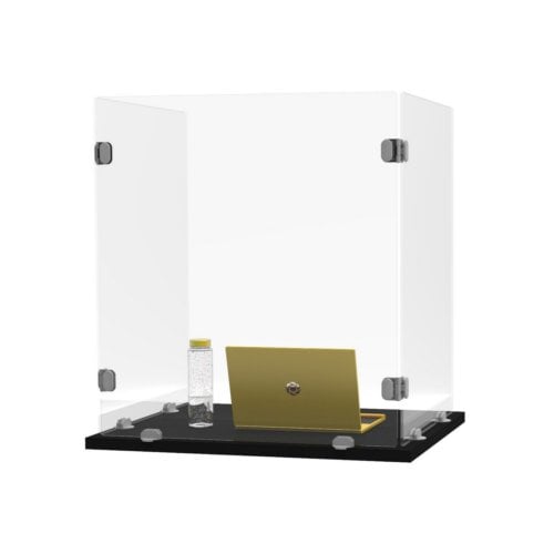 Luxor RECLAIM Trifold 22" x 24" Clear Acrylic Freestanding Desk Shield