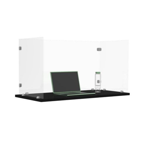 Luxor RECLAIM Trifold 46" x 24" Clear Acrylic Freestanding Desk Shield