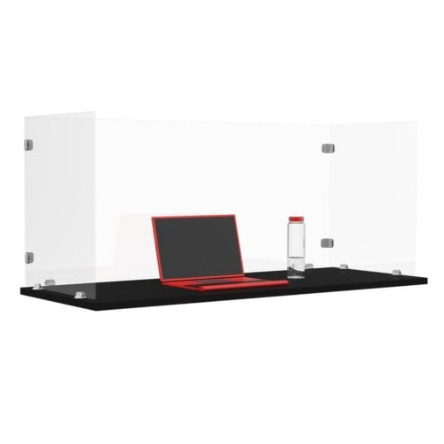 Luxor RECLAIM Trifold 58" x 24" Clear Acrylic Freestanding Desk Shield