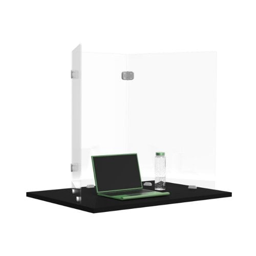 Luxor RECLAIM Trifold 12" x 24" Clear Acrylic Freestanding Desk Shield