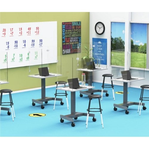 Luxor RECLAIM Trifold 18" x 24" Clear Acrylic Freestanding Desk Shield