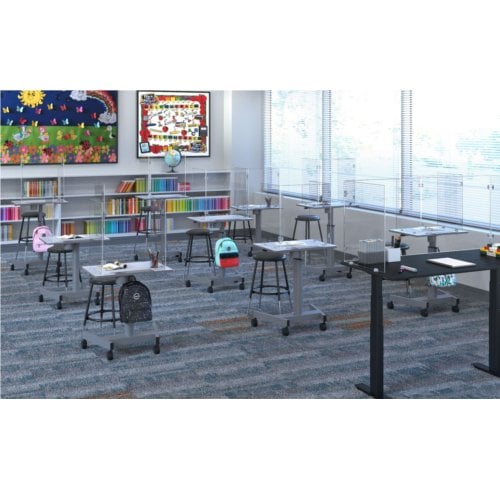 Luxor RECLAIM Trifold 18" x 24" Clear Acrylic Freestanding Desk Shield