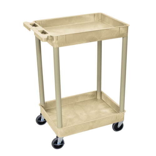 Luxor STC11-P 37.5" High Putty 2-Shelf Tub Utility Cart