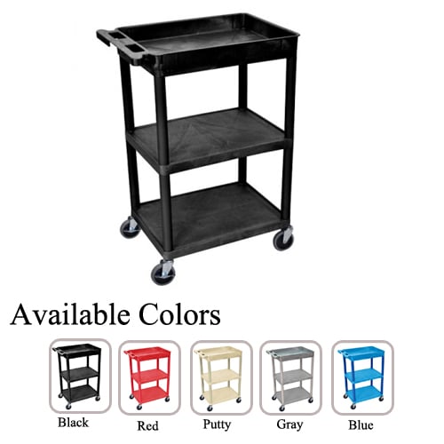 Luxor Top Tub and Middle/Bottom Flat Shelf Utility Cart