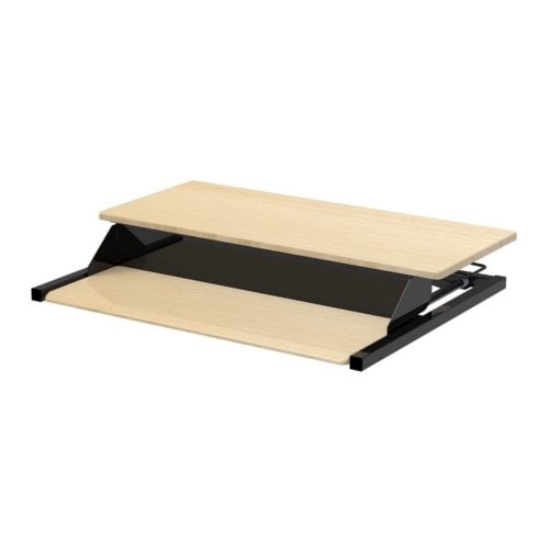 Luxor Two-Level White Oak Pneumatic Standing Desk Converter - CVTR PRO-WO