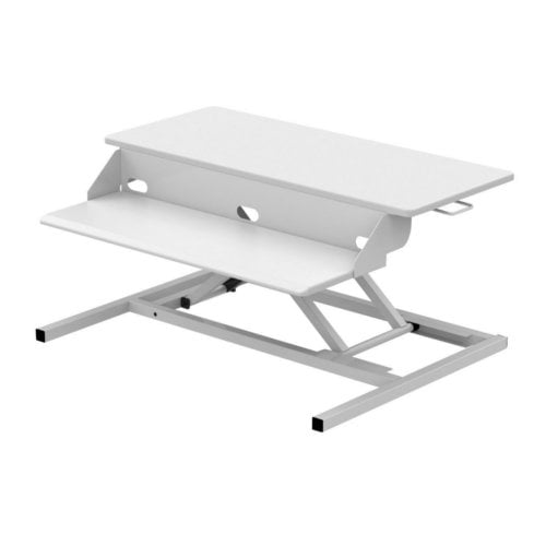 Luxor Two-Level White Pneumatic Standing Desk Converter - CVTR PRO-WH