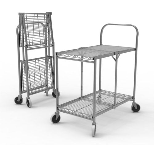 Luxor Two-Shelf Collapsible Wire Utility Cart - WSCC-2