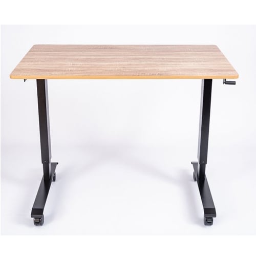 Luxor 48" White Oak High-Speed Crank Adjustable Stand Up Desk - STANDCF48-BK/WO