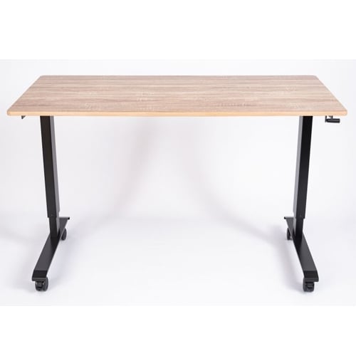 Luxor 60" White Oak High-Speed Crank Adjustable Stand Up Desk - STANDCF60-BK/WO