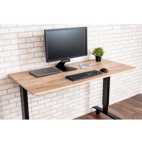 Luxor 60" White Oak High-Speed Crank Adjustable Stand Up Desk - STANDCF60-BK/WO