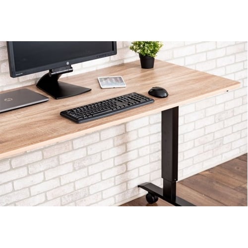 Luxor 60" White Oak High-Speed Crank Adjustable Stand Up Desk - STANDCF60-BK/WO
