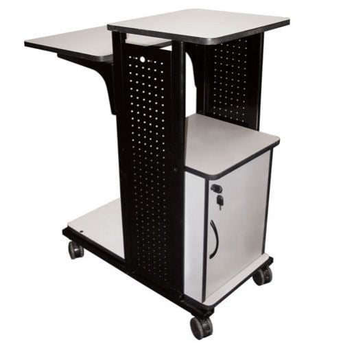 H. Wilson WPS4CE Mobile Presentation Station with Cabinet and 4 Shelves