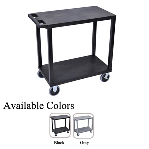 Luxor 32" x 18" High Capacity 2-Flat Shelf Utility Carts