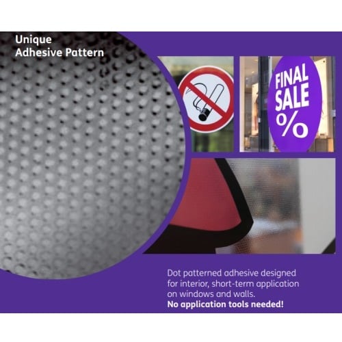 IMAGin M-Dot 4.7mil 54" x 164' Gloss Clear Window Print Media w/ Dot Patterned Adhesive