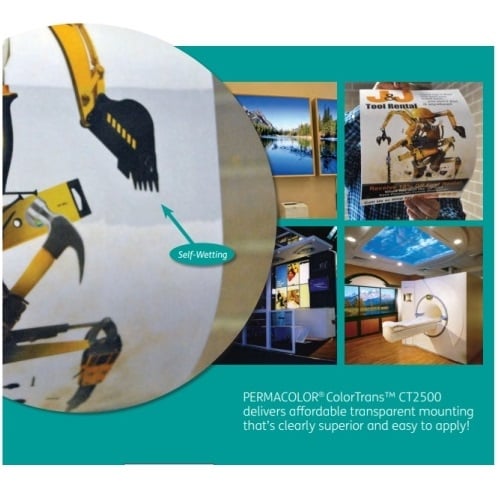 Permacolor ColorTrans Optically Clear 54" x 150' Perm/Self-Wetting Rem Mounting Film