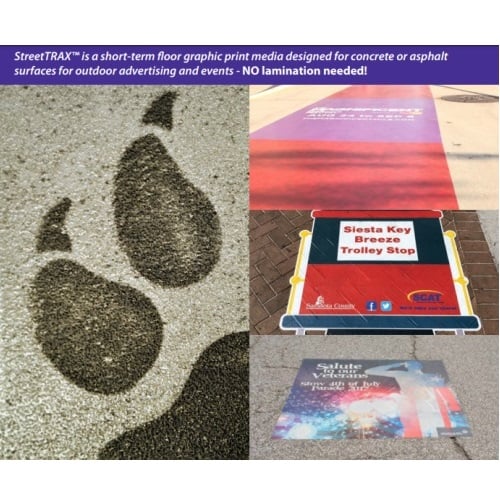 IMAGin StreetTRAX 13.5mil 54" x 50' Grit Coated White Outdoor Floor Print Media