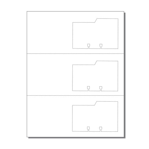 Mailer Rotary File Cards 3 Up With Right Tabs - 250 Sheets