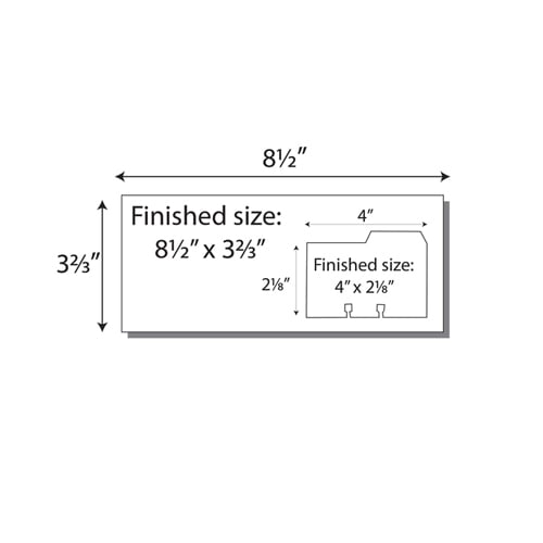 Mailer Rotary File Cards 3 Up With Right Tabs - 250 Sheets