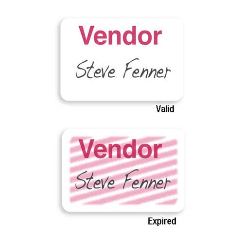 Manual ONEstep TIMEbadge Expiring Badge - Vendor - 500pk
