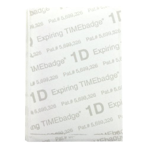 Manual TIMEbadge Expiring One Day Badge FRONTpart - Contractor -1000pk