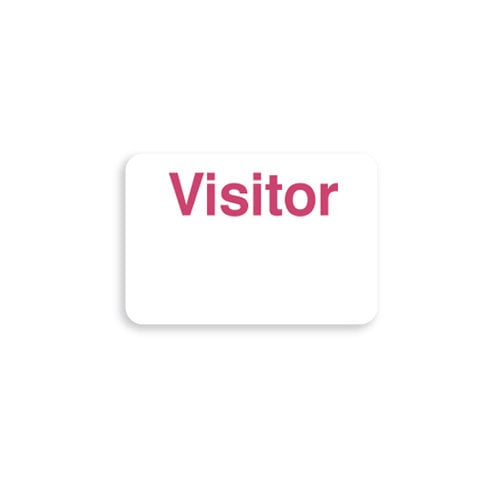 Manually-Issued 2" x 3" Adhesive Badges - Visitor - 1000pk