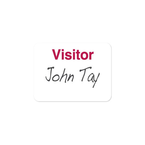 Manually-Issued 3" x 4" Adhesive Badges - Visitor - 1000pk
