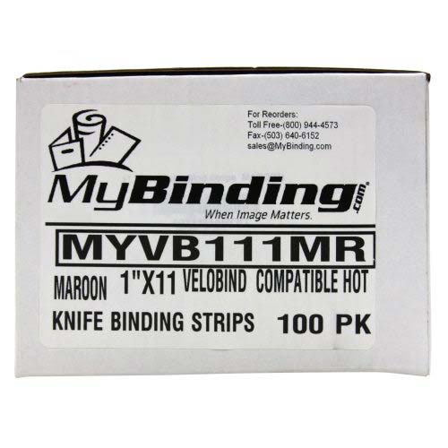 Maroon 1" x 11" Velobind Compatible Hot Knife Binding Strips