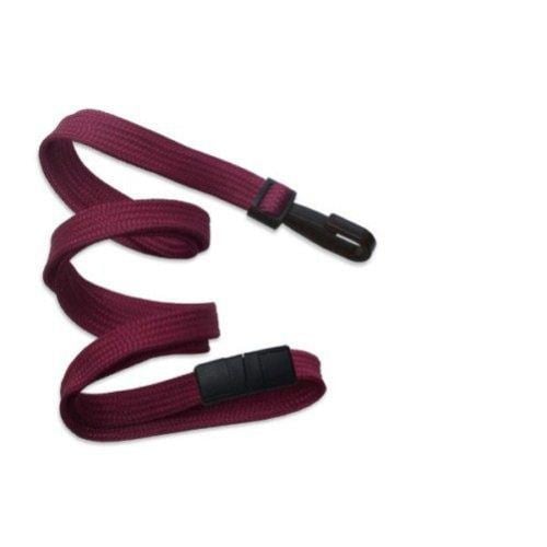 Maroon Flat Braid Break-Away Lanyard with Narrow Hook - 100pk