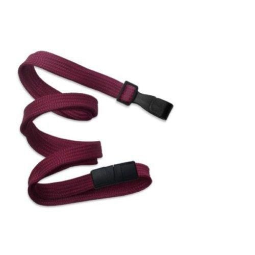 Maroon Flat Braid Break-Away Lanyard with Wide Hook - 100pk