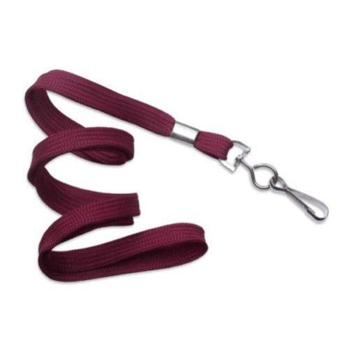 Maroon Flat Braid Lanyard with NPS Swivel Hook - 100pk