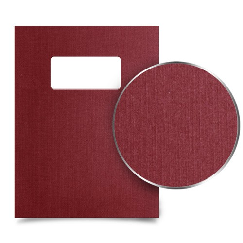 Maroon Linen 8.5" x 11" Letter Size Binding Covers with Windows - 100 Sets