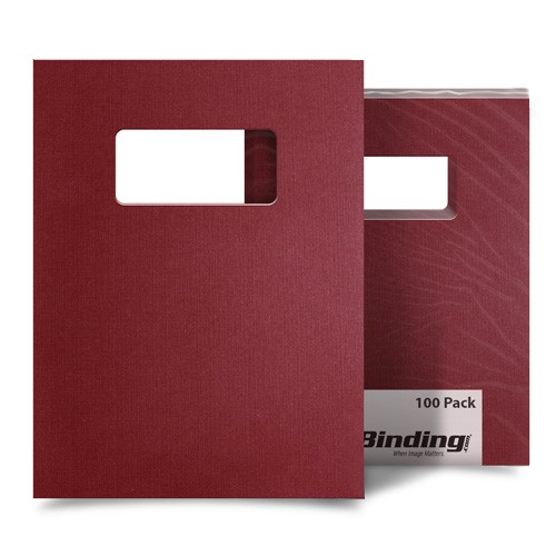 Maroon Linen 8.5" x 11" Letter Size Binding Covers with Windows - 100 Sets
