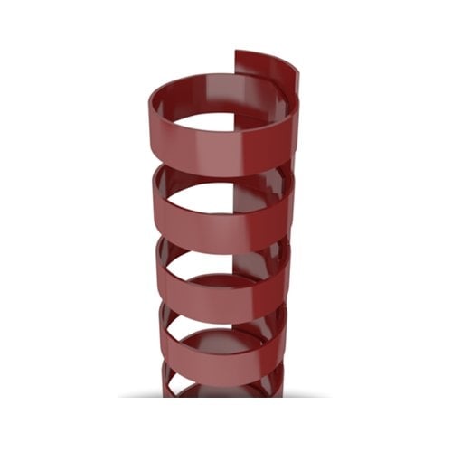 1" A4 Size Maroon Plastic Binding Combs 21 Rings - 100pk