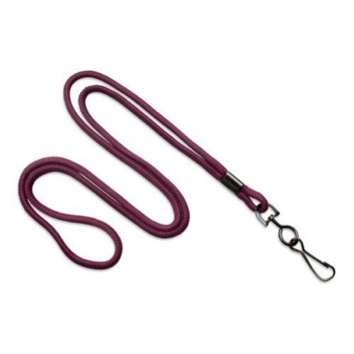 Maroon Round Braid Lanyard with Black Swivel Hook - 1000pk
