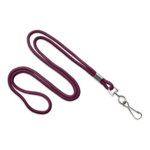 Maroon Round Braid Lanyard with NPS Swivel Hook - 100pk
