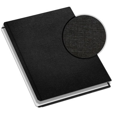 MasterBind 11" x 9" Black Classic Linen Hard Covers with Tabs - 20 Covers / Pack