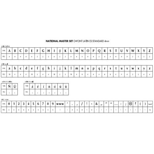 Masterbind Master Set of 4mm Standard Fonts USA