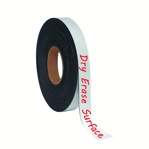 MasterVision 1"x50' White Magnetic Dry-Erase Tape Roll