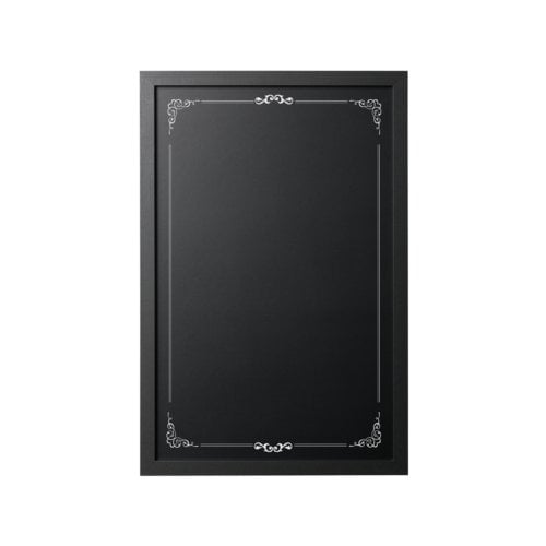 MasterVision 16" x 24" Decorative Border Black Chalkboard with Black MDF Frame
