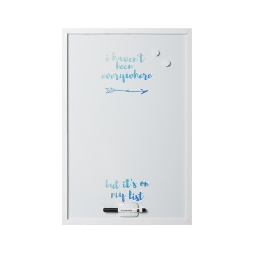 MasterVision 16" x 24" Travel Graphic Magnetic Dry Erase Board with White MDF Frame