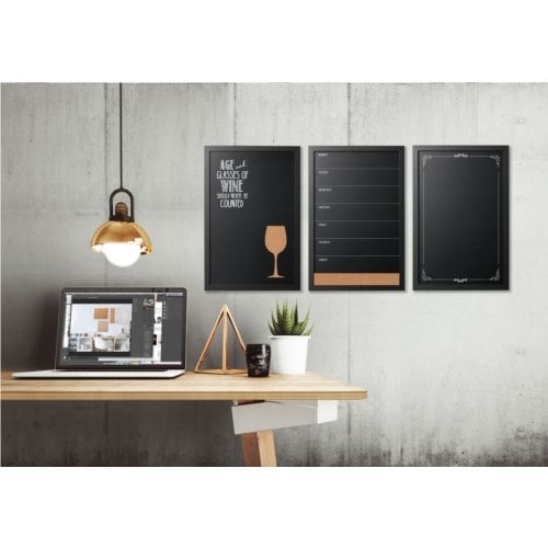 MasterVision 16" x 24" Vino Quote Black Chalkboard with Black MDF Frame
