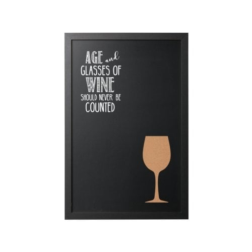 MasterVision 16" x 24" Vino Quote Black Chalkboard with Black MDF Frame