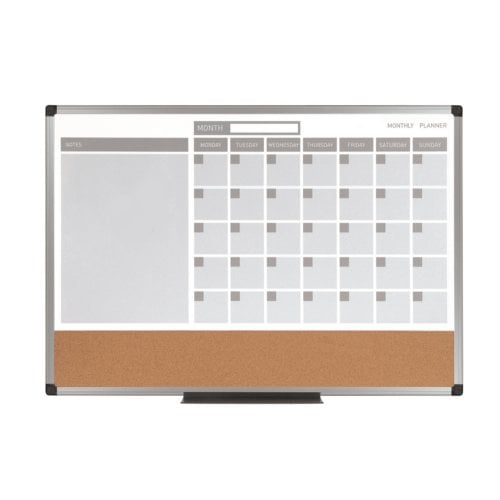 MasterVision 18" x 24" 3-in-1 Calendar Planner Dry-Erase Board with Aluminum Frame