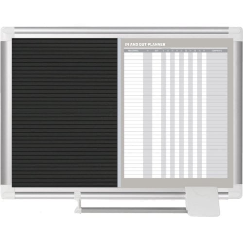 MasterVision 18" x 24" In-Out Magnetic Dry Erase Planner/Letterboard with Aluminum Frame