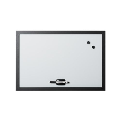 MasterVision 18" x 24" Magnetic Steel Whiteboard with Black MDF Frame