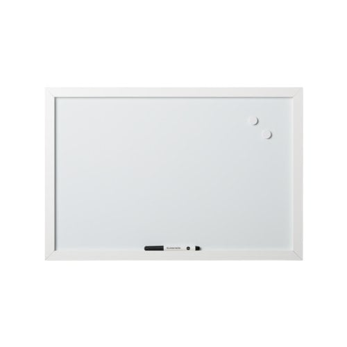 MasterVision 18" x 24" Magnetic Steel Whiteboard With White MDF Frame