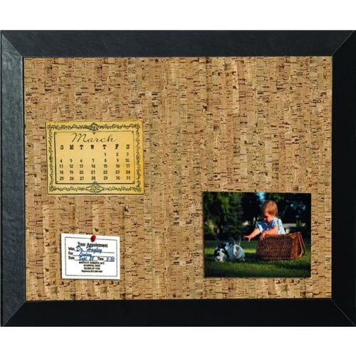 MasterVision 18" x 24" Natural Cork Bulletin Board with Black Kamashi Frame